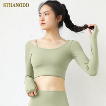 Bigano high-end yoga clothing female professional thin spring and autumn new fashion fitness with chest pad long sleeve sports suit