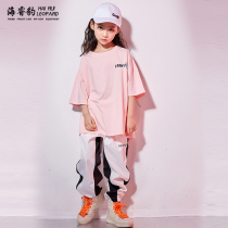 Girls hip hop hip-hop performance costume set childrens jazz dance costume practice dress childrens games class dress tide suit