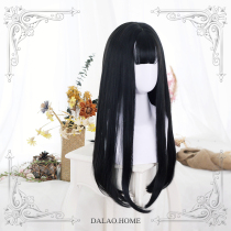 ) Harajuku soft-girl Lolita jennazi JaneNye 65cm black long straight wig