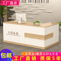 The companys front desk shop receives cash register corner bar counter small creative beauty salon real estate agent desk