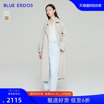 BLUE ERDOS womens 21 autumn and winter New simple fashion versatile wool medium and long woolen coat