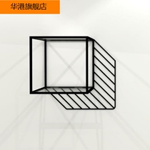 Wrought iron wall Shoe rack showcase Clothing store hanging bag rack Window boutique shelf background decoration rack