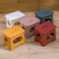  Folding stool strong small bench household storage shoe stool wall-mounted ins net red thickened plastic extra thick