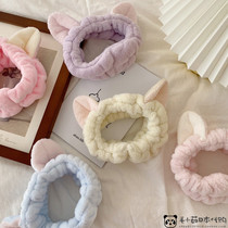 Japan GP cute three-dimensional cat ear hair band face wash head belt makeup mask hair cover hair accessories