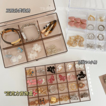 ins large capacity jewelry box transparent dustproof earrings necklace jewelry storage box anti-oxidation portable grid