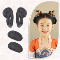 Ancient costume wig bag childrens cute Hanfu styling suit Tang Feng meatball hair bun song performance