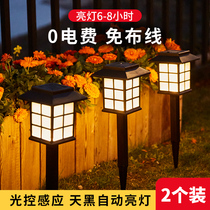 Led solar ground plug-in grass terrace light outdoor patio garden arranged yard decoration waterproof and creative small night light