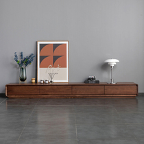 TV Cabinet Solid Wood Nordic Minimalist Modern Small Household Type Living Room Floor Black Walnuts White Oak TV Cabinet Customised