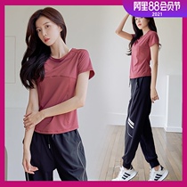 Running suit womens summer thin quick-drying outdoor casual loose gym sportswear net red temperament yoga suit