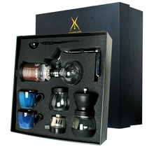 Siphon pot manual coffee brewing bean grinder coffee cup set gift box household glass pot coffee brewing appliance gift