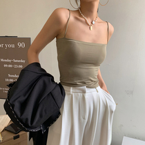 JCCC shadow solid color camisole vest female summer with chest pad outside wearing coat without steel ring