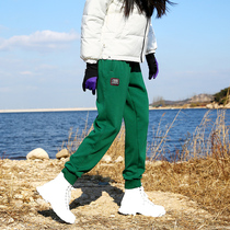 Outdoor fleece pants winter warm and cold-proof sports pants hiking casual pants coral velvet slim trousers
