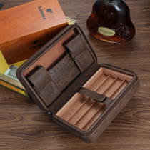 galiner Portable Humidor Four-pack Cigar Holster with lighter Scissors Set Cigar Humidor