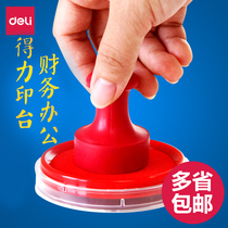 Deli quick-drying printing pad printing paste red 9863 financial special round office supplies red and blue