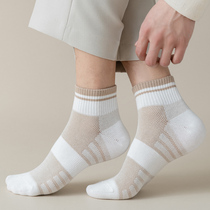 Socks mens socks Cotton bottom summer mesh breathable middle tube sports summer thin section deodorant sweat-absorbing mens boat socks
