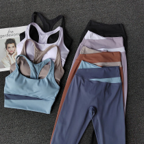 Europe and America Net red fashion fitness suit female beauty shock proof gathering yoga underwear running speed sweatpants