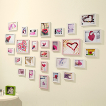 27 boxes large wall heart-shaped combination photo wall photo wall frame wall hanging wall creative home hanging photo wall giveaway core