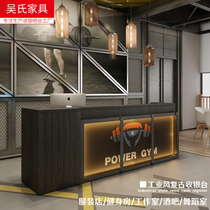 Vintage cashier Small clothing store counter Wrought iron gym Industrial style bar Restaurant front desk Reception desk table