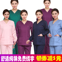 Hand washing clothes short sleeve doctor clothes cotton surgical clothes Womens beauty salon work clothes Mens operating room brush hand clothes long sleeve