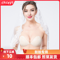 Japanese lace sexy bra stickup wedding dress with thickened wedding dresses Poly-Woo Anti Sweat Invisible Silicon Latex Sticker