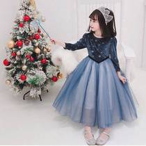 Frozen Girl Aisha Princess Dress Western Childrens Wear Childrens Autumn and Winter Dress Little Girl Dress Aisha Skirt