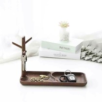 Household solid wood key holder Nordic ins wood display stand Living room entrance shelf Desktop jewelry rack ornaments