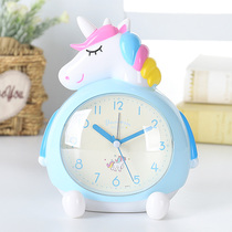 Girl heart alarm clock primary school student unicorn cute children cartoon bedside student bedroom get up artifact talking