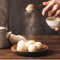  Hand-held stainless steel spherical flour sieve Closed filter Sugar powder cocoa powder matcha powder mesh sieve Baking tool