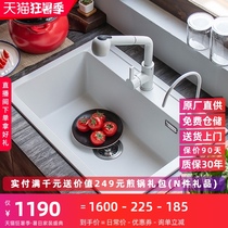 Cornner quartz stone sink Single tank kitchen sink Granite washing basin Small household under-table basin Household