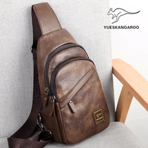 Yuesen Kangaroo Brock Male Summer Leather Single Shoulder Bag Bag Men Little Backet Small Bag