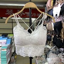 2021 Spring and Summer New Lace Tape Cross Tilties Underwear Solid Color Can Wear Back Back 9115