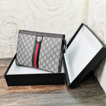 Net Red Tides Fashion Casual Mens Soft Leather Envelope Hand Grab Bag Society Small Group Printed Hands for men and women Bag Stripes