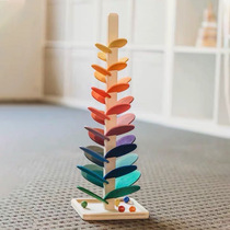 Music Tree Toy Rainbow Petal Building Blocks Wisdom Tree Ball Track Wooden Children Magical wood Singing Tree