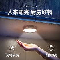 LED Cabinet light with human body induction rechargeable kitchen lighting wardrobe shoe cabinet wireless self-adhesive light bar without wiring
