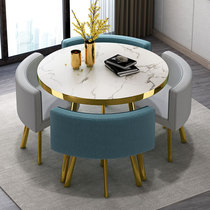 Light luxury reception negotiation table and chair combination Net celebrity small round table Office conference table Shop meeting Home dining table and chair