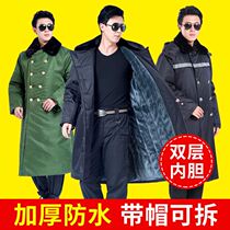 Military cotton coat men thick and velvet long winter green cotton clothing cold storage northeast cotton jacket cold protection work