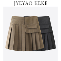 2021 Autumn New Joker high waist slim College Style running bag pleated skirt A skirt skirt skirt skirt pants women