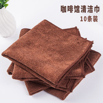 Cafe hairless easy to clean rag Bar water absorbent table glass cloth milk tea shop Brown small towel household