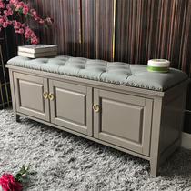 Jianmei solid wood door home shoe change stool shoe cabinet porch multi-functional storage shoe cabinet stool shoe stool can sit