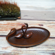Su Gong solid copper Swan copper worm tea pet can play Japanese tea tray Cup Cup Cup cushion pot bearing insulation pad factory price clearance