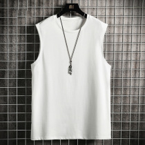 home daily Vest mens summer loose sports fitness ins handsome basketball waistband pure cotton sleeveless t-shirt