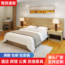 Shortcut hotel Furniture Pediatable Single-room Custom minimalist modern guesthouse Private bed folk apartment-style single double bed