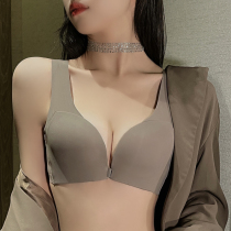 Front button lingerie female small breasts gathered to receive secondary milk anti-sagging adjustment type 2021 new steel ring without scar bra hood