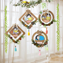 Kindergarten class theme air charm decoration Classroom layout Creative area regulation Ring creation cartoon corridor pendant
