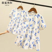 La Chapelle childrens clothing parent-child clothing mother-daughter summer dress Western princess dress summer clothing childrens fashionable long dress fairy