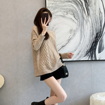 Early autumn loose knitwear shirt top 2021 new high-end sense niche design sense foreign atmosphere age-reducing pullover sweater