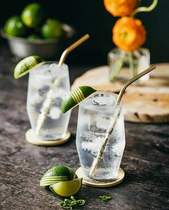 Bar Ju Cai material High brightness environmental protection stainless steel straw Cocktail straw 21 5cm metal straw