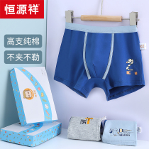 Hengyuanxiang childrens boys underwear cotton flat corner middle eldest child four corners 100% cotton boy shorts summer thin style