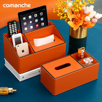 Vitality orange tissue box simple modern high-end living room coffee table drawing paper box decoration remote control storage box light luxury
