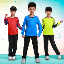 Autumn and Winter Childrens badminton suit suit long sleeve trousers table tennis training clothes for boys and girls sportswear breathable quick-drying